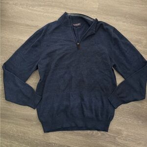 Men’s Roundtree & Yorke Navy Pull on zip-up sweater Size M